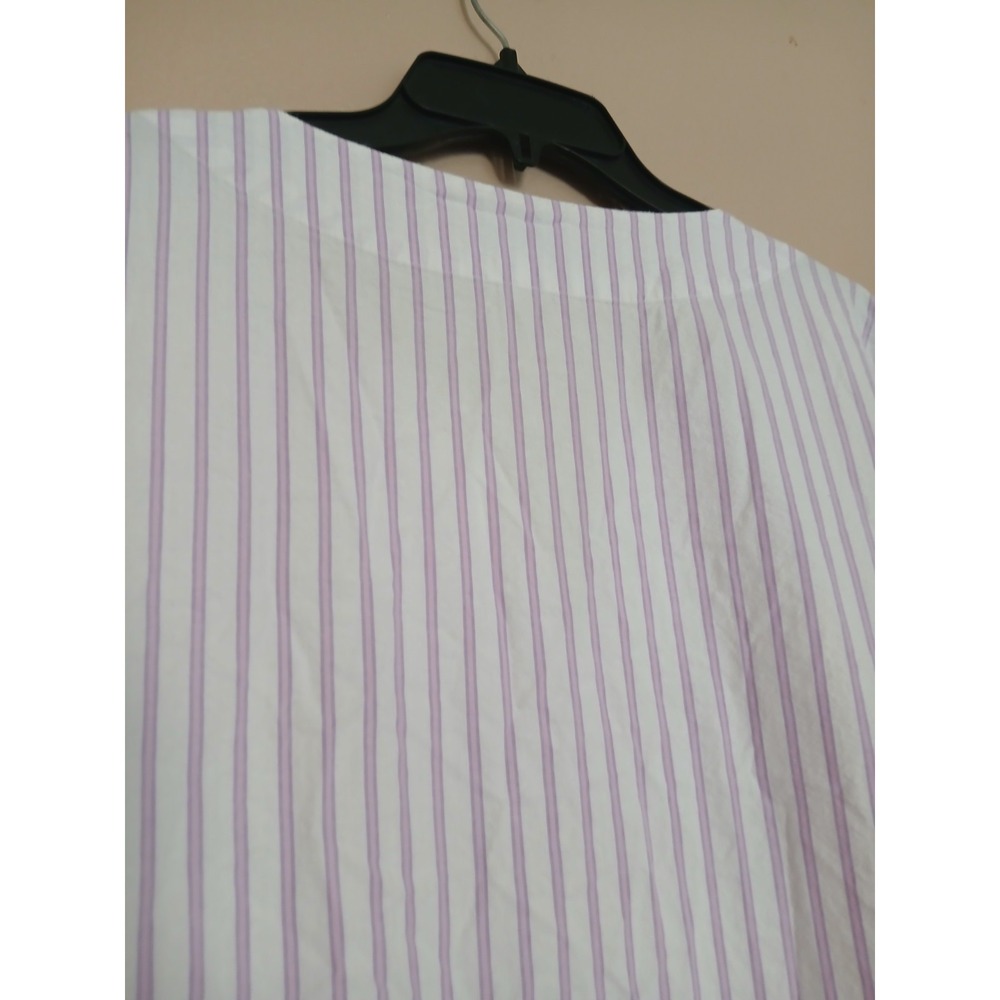 Petite Plume Nightgown Large French Ticking Cotton Sleep Caftan Pockets - Picture 12 of 14